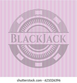 BlackJack retro pink emblem