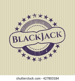 BlackJack rubber grunge stamp