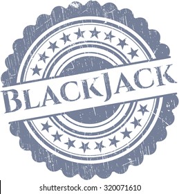 BlackJack rubber stamp with grunge texture