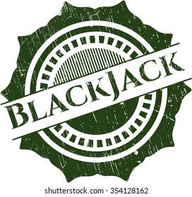 BlackJack-Gummistempel mit Grunge-Textur