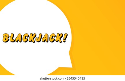 Burbuja del discurso del Blackjack. Esquema en negrita, forma de estilo de cómic, fondo vibrante, elemento de diálogo, comunicación visual, diseño de anuncio, mensaje destacado, Plantilla para interactuar.