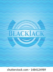 BlackJack water wave badge background. Vector Illustration. Detailed.