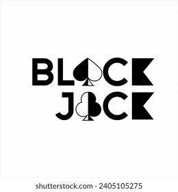 Blackjack word design with a unique, unusual concept.