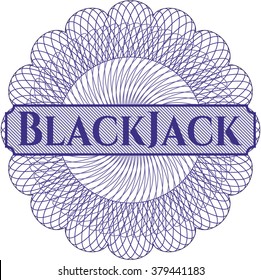 BlackJack written inside abstract linear rosette