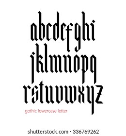 Blackletter Modern Gothic Font. All Lowercase Letters