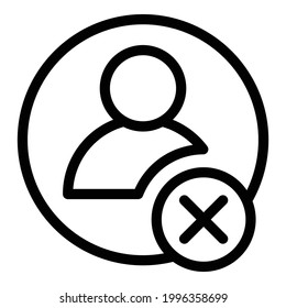 Blacklist avatar icon. Outline Blacklist avatar vector icon for web design isolated on white background