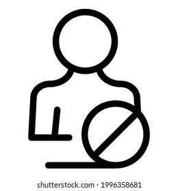 Blacklist block icon. Outline Blacklist block vector icon for web design isolated on white background