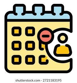 Icono de calendario de lista negra. Icono del Vector del calendario de la lista negra para el Diseño web aislado en el color de fondo blanco plano