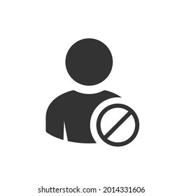 Blacklist cancel icon. Block User Icon. Not allowed symbol. Ban account
