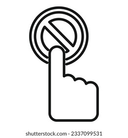Blacklist click icon outline vector. Digital virus. Message mail