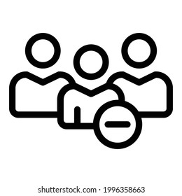 Blocksymbol der Blacklist-Gruppe. Umrissgruppe Blacklist Block Vektorsymbol für Webdesign einzeln auf weißem Hintergrund