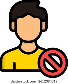 Blacklist Icon Lineal Color Vector Illustration
