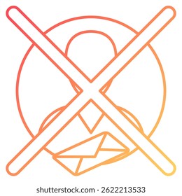 Blacklist icon represented by Blacklist symbol gradient style.