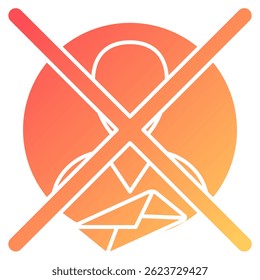 Blacklist icon represented by Blacklist symbol gradient style.
