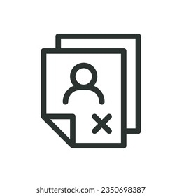 Blacklist isolated icon, sanction stop list vector icon with editable stroke