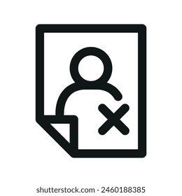 Blacklist isolated icon, stoplist linear icon, invalidate outline vector icon with editable stroke