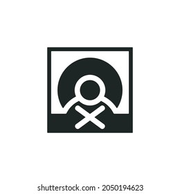 Blacklist member icon isolated on white background.