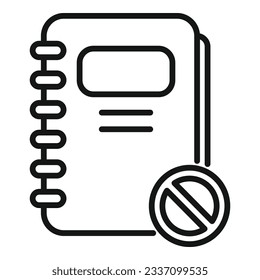 Blacklist notebook icon outline vector. Mail user. Data digital