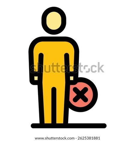 Blacklist person icon. Outline Blacklist person vector icon for web design isolated on white background color flat