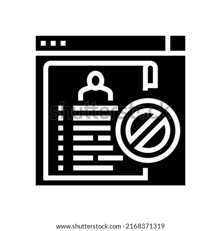 blacklist of persons glyph icon vector. blacklist of persons sign. isolated contour symbol black illustration