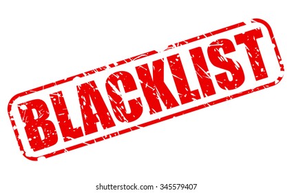 BLACKLIST red stamp text on white