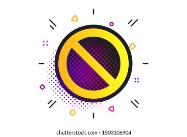 Blacklist sign icon. Halftone dots pattern. User not allowed symbol. Classic flat blacklist icon. Vector