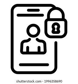 Blacklist smartphone icon. Outline Blacklist smartphone vector icon for web design isolated on white background