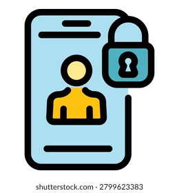 Blacklist smartphone icon. Outline Blacklist smartphone vector icon for web design isolated on white background color flat