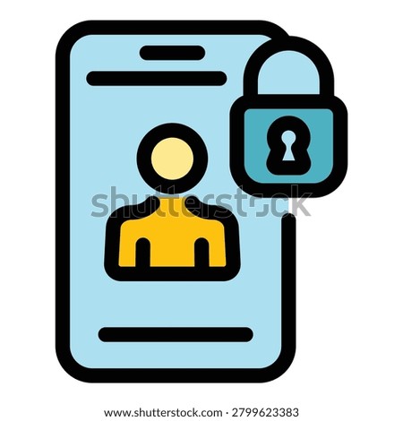 Blacklist smartphone icon. Outline Blacklist smartphone vector icon for web design isolated on white background color flat