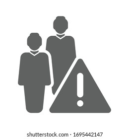Blacklisted user gray icon, Warning, banned person, blacklisted users