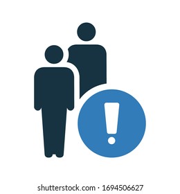 Blacklist-Benutzersymbol-Design, Warnung, verbotene Person, schwarze Liste der Benutzer