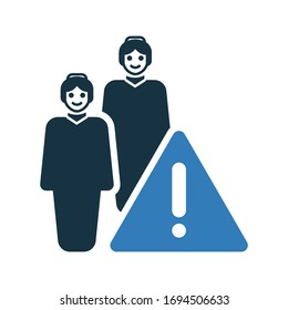 Blacklisted user icon, Warning, banned person, blacklisted users