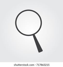 blackmagnifying glass on white background - icon vector