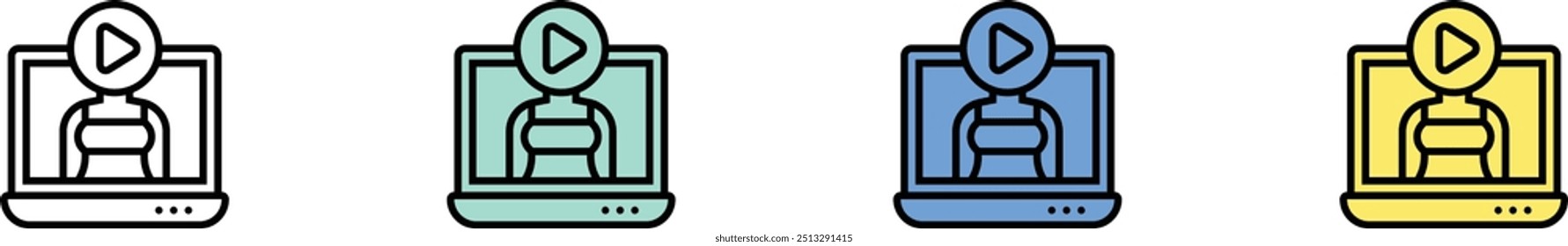 blackmail icon. Outline, Green, Blue and Yellow Style Design Isolated On White Background