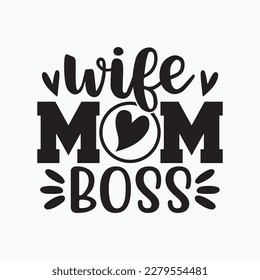 BLACKOO Women Wife Mom Boss Graphic Funny svg