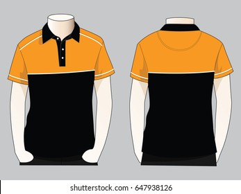 Polo Shirt Design Vector Blackyellowwhite Colorsfront Stock Vector ...