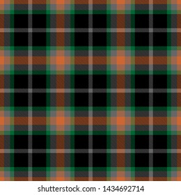 Black,Orange,Green and Gray Tartan Plaid Scottish Seamless Pattern. Texture from tartan, plaid, tablecloths, shirts, clothes, dresses, bedding, blankets and other textile.
