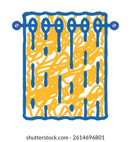 blackout curtains bedroom interior doodle icon sketch vector. blackout curtains bedroom interior sign. isolated symbol illustration