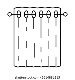 blackout curtains bedroom interior line icon vector. blackout curtains bedroom interior sign. isolated contour symbol black illustration