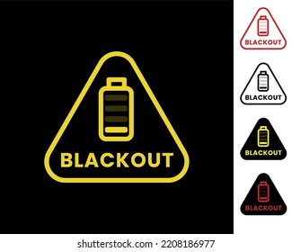 Blackout Power Outage Icon Symbol Sticker.