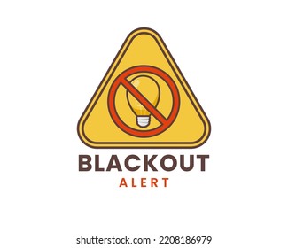 Blackout Power outage icon symbol sticker. No Electricity Symbol with Lamp