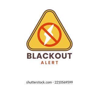 Blackout Power Outage Icon Symbol Sticker. No Electricity Symbol