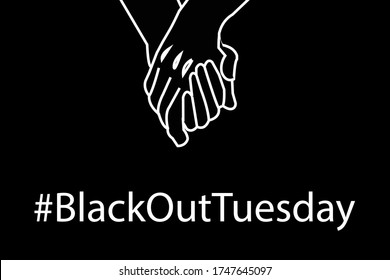 Blackout tuesday inscription on a black background. Black lives matter, blackout tuesday 2020 concept.