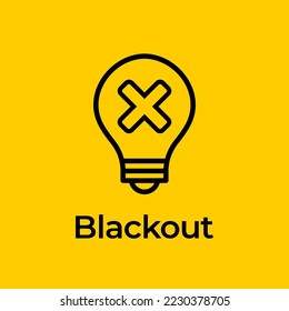 Blackout vector icon. Power outage banner illustration