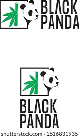 blackpanda black and white vector logo
