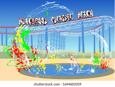 blackpool pleasure beach abstaract multicolor vector background