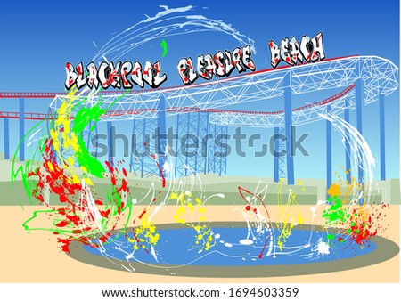 blackpool pleasure beach abstaract multicolor vector background