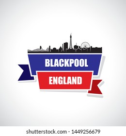 Blackpool Skyline - England, United Kingdom, UK, Great Britain - Vector Illustration