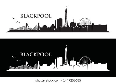 Blackpool Skyline - England, United Kingdom, UK, Great Britain - Vector Illustration