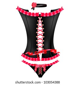 black-red corset